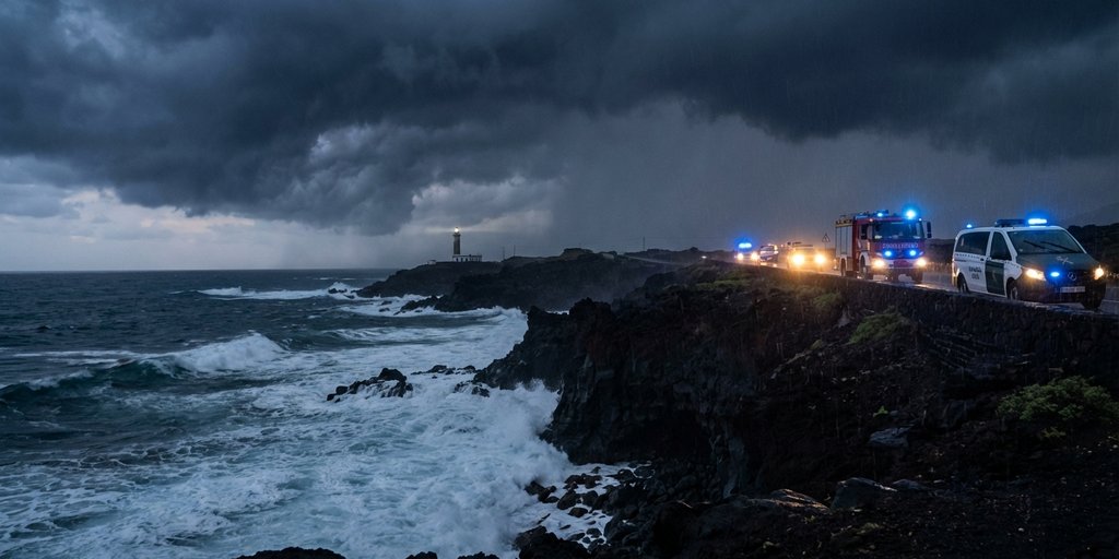 Tormenta sobre las Islas Canarias